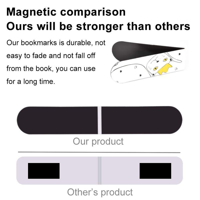 IYOOH 30 Pieces Cute Magnetic Bookmarks Bulk for Women/Men, Dual Sided Rainbow Film Laminated Page Clips, Plain Magnet Page Markers, Cool Paper Bookmarks for Students Reading Giveaways (Cat) - Image 4